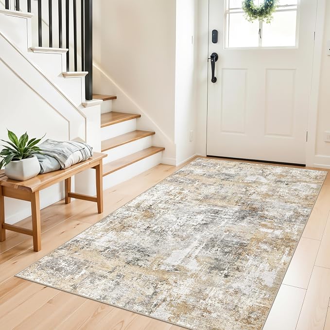 4x6 Washable Entryway Rug – Non-Slip Low-Pile Small Area Rug by ZHXXUJ