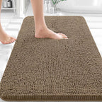 OLANLY Bathroom Rugs 36x24, Extra Soft Absorbent Chenille Bath Rugs, Rubber by OLANLY