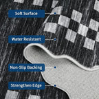 Small Area Rug 2x3 Modern Checkered Entry Rug Solid Color Scalloped Kitchen - Image 4