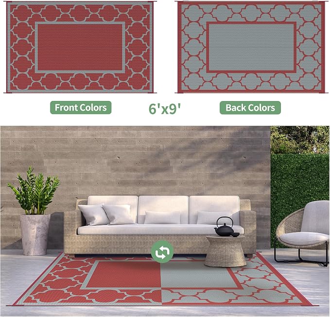 GENIMO 6' x 9' Outdoor Rug Waterproof - Image 5