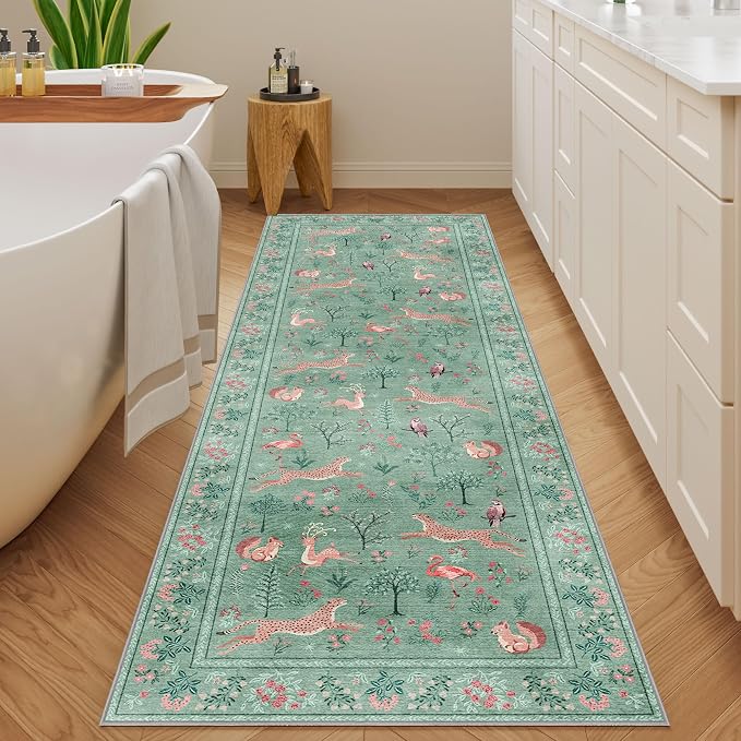 DUKINO 2.6x8 Rug for Hallway, Washable Kitchen Runner Rug - Image 3