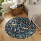 DUKINO 4ft Round Rug, Washable Round Area Rug, Non Slip Indoor Low Pile Animal - Image 3