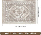 befbee 9x12 Area Rug, Ultra-Thin Washable Rugs - Image 2