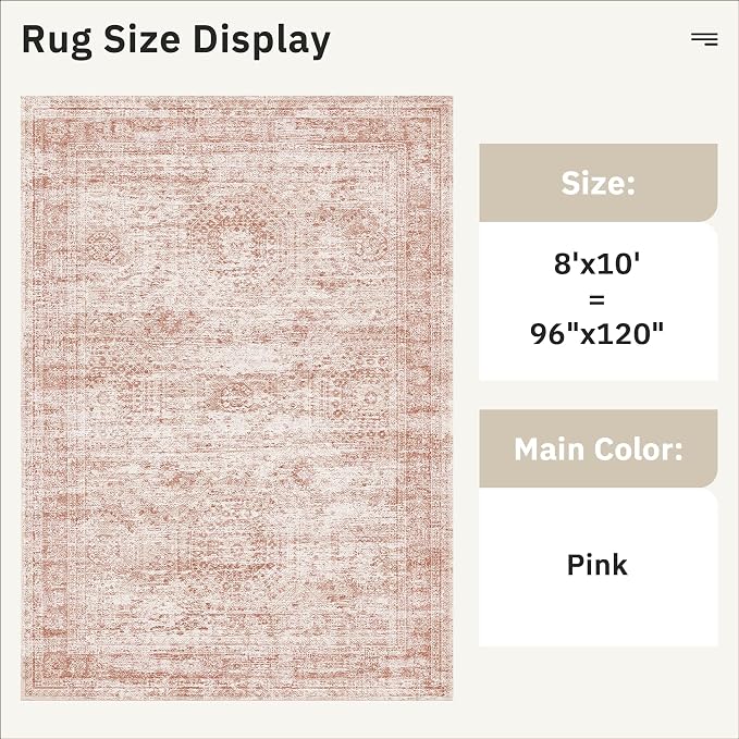 Soalmost Washable Area Rug 8x10, Large Soft Rugs - Image 3