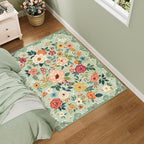 DUKINO 3x4 Area Rug, Lightweight Non Slip Washable Floral Rug, Indoor Low Pile by DUKINO