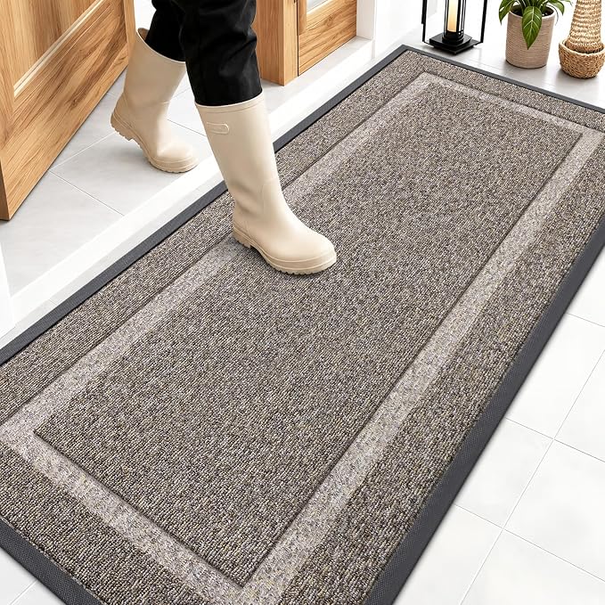 OLANLY Front Door Mat Indoor Outdoor Entrance, Waterproof All-Season, by OLANLY