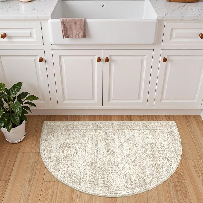 2x3 Half Circle Rug for Entryway, Washable Half Round Rugs - Image 4