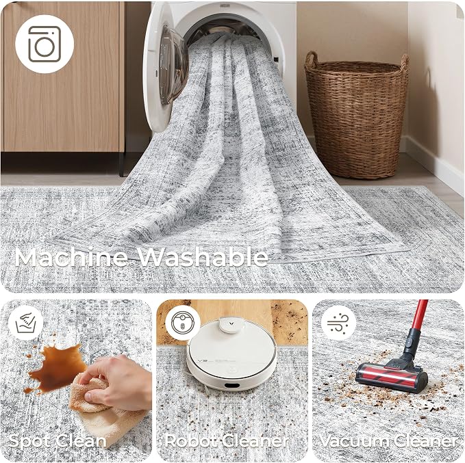 6x9 Rug for Living Room, Soft Low Pile Indoor Washable Rugs for Bedroom - Image 8