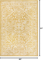 JONATHAN Y Boho Medallion Indoor Outdoor Area Rug 5X8 Yellow/Cream, Malta - Image 2