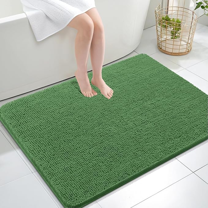 OLANLY Large Bathroom Rugs 40x32, Extra Soft Absorbent Chenille Bath Rugs by OLANLY