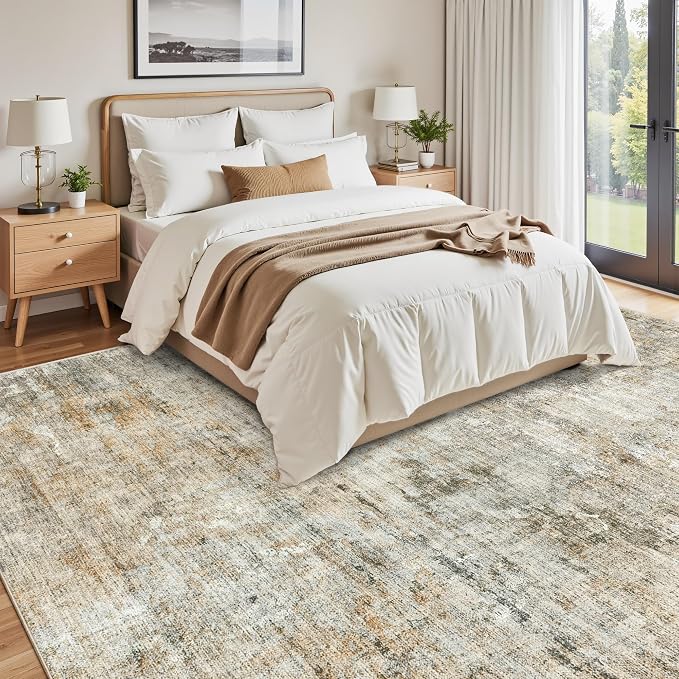 Soalmost Abstract Rug 8x10 Large Living Room Rugs Neutral Modern Washable Area - Image 4