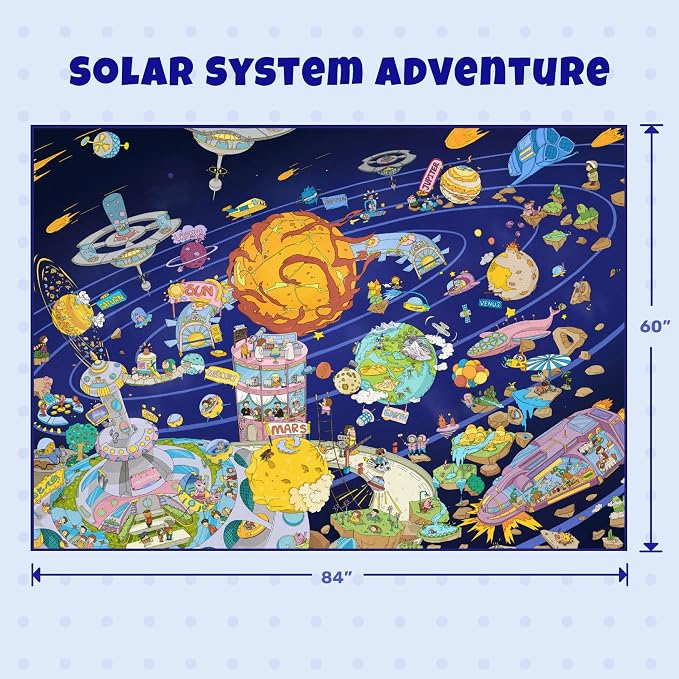 Outer Space Adventure 5x7 Kids Rug – Vibrant Galaxy Scene - Image 2
