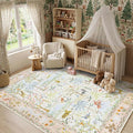 Washable Area Rug 5x7 Blush Animal Print Rugs by Garvee