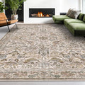 Moss Washable Living Room Rug, 7x10 Floral Area Rug by HazoHaus