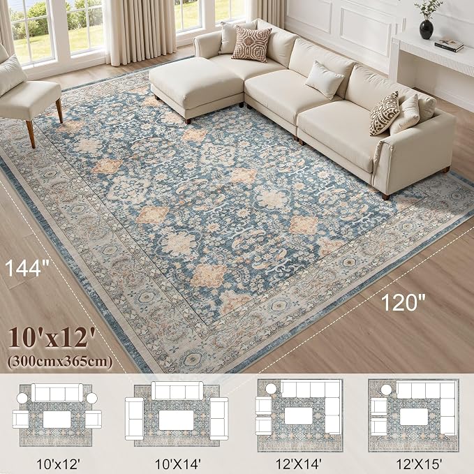 Vintage Living Room Area Rug 10x12 - Image 9