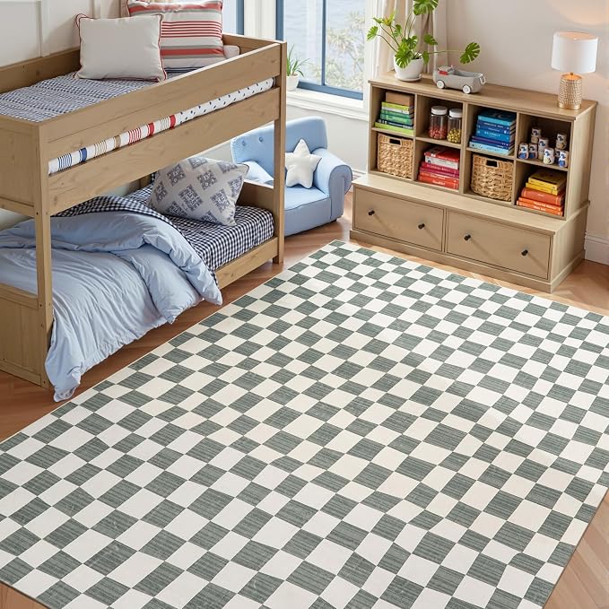 jinchan 8x10 Checkered Area Rugs by JINCHAN