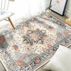 RELEANY Area Rugs 3'x5' Washable Non-Slip, Floral Vintage Distress Medallion - Image 2