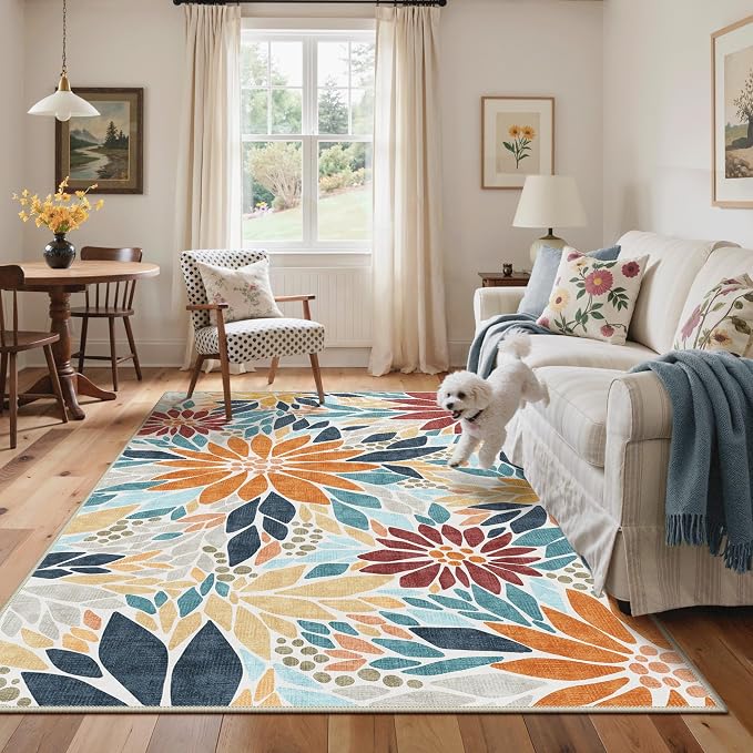 GENIMO Indoor Outdoor Area Rug 8'x10', Machine Washable Rugs - Image 4
