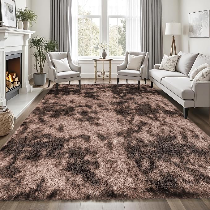 8x10 Area Rugs for Living Room Bedroom:Soft Fluffy Shag Upgrade Non-Slip High - Image 3
