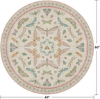 Insect Pink and Blue 5ft Round Area Rug - Image 2