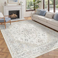 befbee 6x9 Area Rugs for Living Rooms, Stain Resistant Neutral Washable Rugs by Befbee