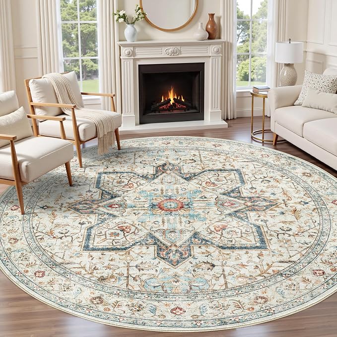 Tortania 6' Round Area Rug Living Room Rugs by Tortania