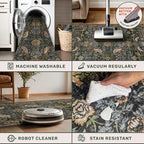 7x10 Green Washable Kitchen Table Rug - Image 4