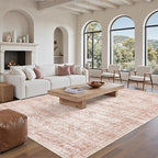 Soalmost 9x12 Area Rugs for Living Room, Non Slip Machine Washable Vintage Rugs - Image 9