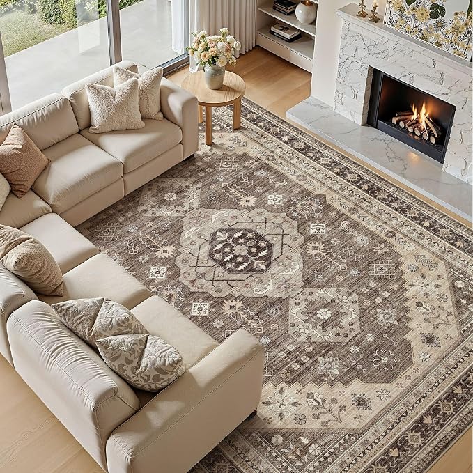 7x9 Washable Area Rug, Large Rugs - Image 7