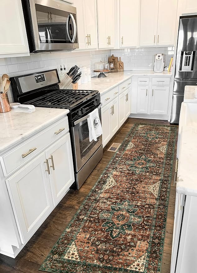 Moynesa Ultra-Thin Washable Vintage Runner Rug by Moynesa