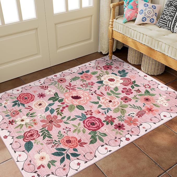 DUKINO 3x5 Area Rug, Floral Rugs - Image 7