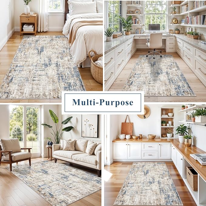 4x8 Washable Area Rug – Non-Slip Rubber Backed Indoor Rug - Image 4