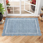 GarveeHome Scalloped Door Mat Indoor Entrance 2x3 Rug Machine Washable Boho by GarveeHome