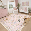 Soalmost Dog 6x9 Area Rugs for Living Room, Machine Washable Animal Floral by Soalmost