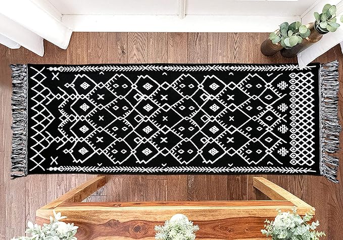 IOHOUZE Kitchen Hallway Runner Rug -2'x6' Boho Black White Entryway Runner Rugs - Image 5
