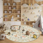 DUKINO 6ft Round Rug for Bedroom, Animal Print Washable Circle Rug - Image 4