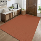 KOZYFLY Orange Washable 4x5 Entry Woven Area Rug, Braided Throw Rugs by KOZYFLY