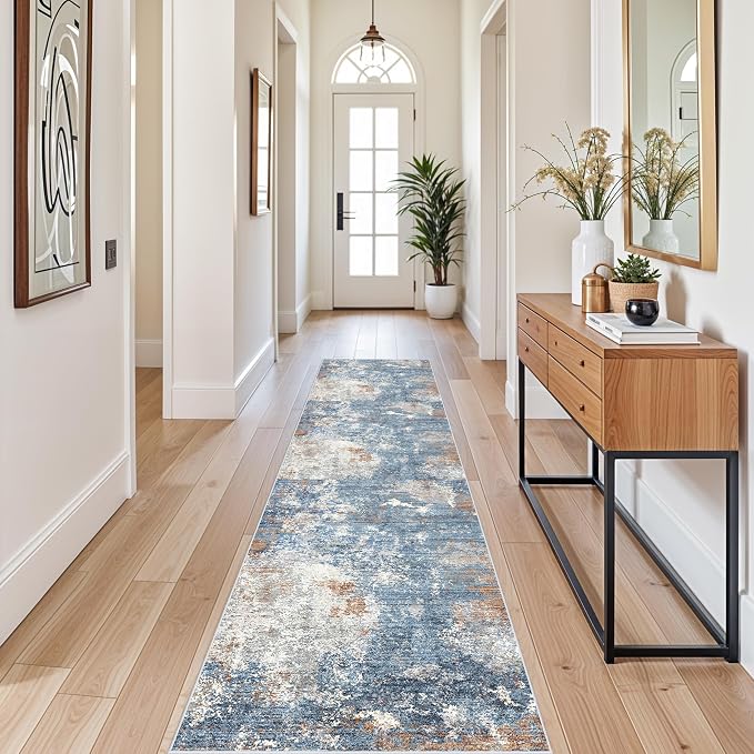 2x10 ft Washable Hallway Runner Rug – Non-Slip Low-Pile Long Carpet Runner - Image 4