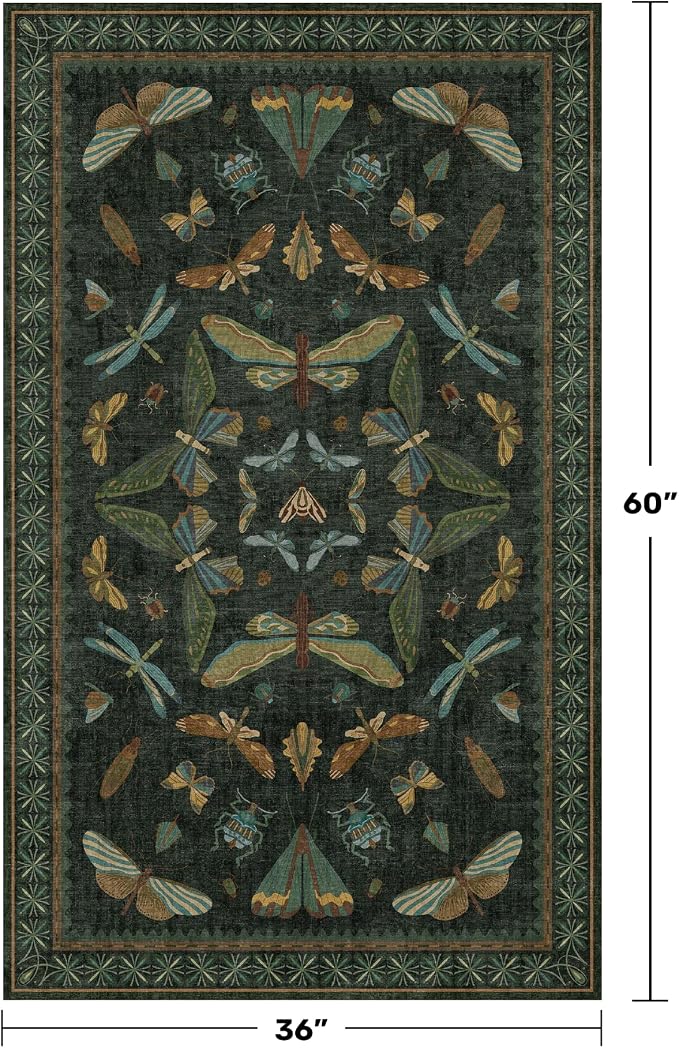 Green and Black Entryway Rug - Image 2