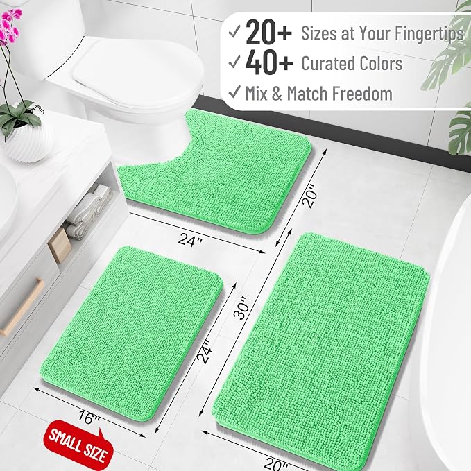 OLANLY Toilet Rugs U-Shaped 24x24, Extra Soft Absorbent Chenille Contour - Image 2