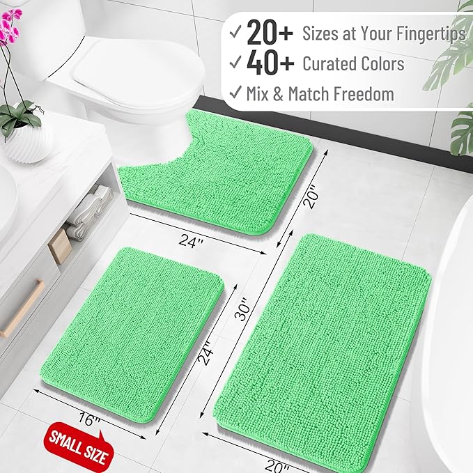 OLANLY Large Bathroom Rugs 59x35, Extra Soft Absorbent Chenille Bath Rugs - Image 2