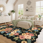 DUKINO 6x9 Area Rug, Floral Washable Rugs - Image 8
