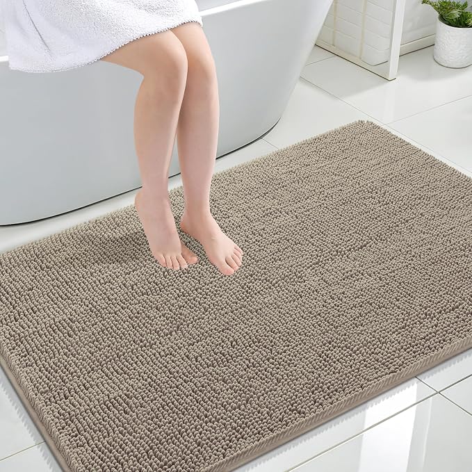OLANLY Large Bathroom Rugs 47x32, Extra Soft Absorbent Chenille Bath Rugs by OLANLY