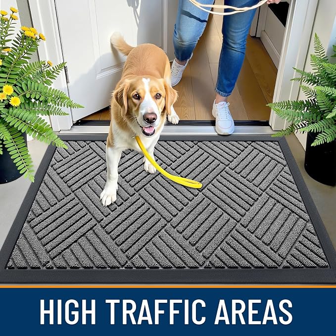 OLANLY Front Door Mat Outside Entrance 47x23, Heavy Duty Sturdy Natural Rubber - Image 5