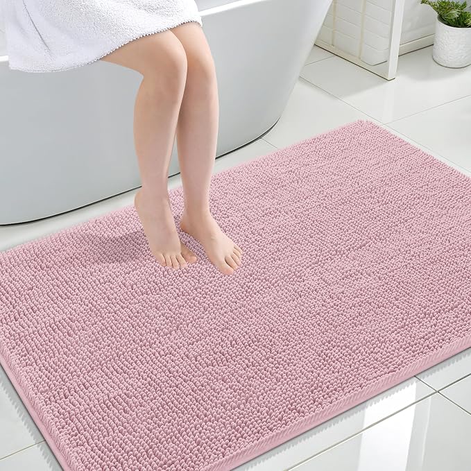 OLANLY Large Bathroom Rugs 47x32, Extra Soft Absorbent Chenille Bath Rugs by OLANLY