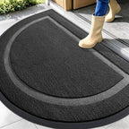 OLANLY Half Circle Door Mat Indoor Outdoor Entrance Welcome, Waterproof by OLANLY