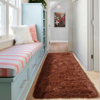 ONASAR Brown Runner Rugs for Bedroom Living Room, Fluffy 2x6 Bedside Hallway - Image 6