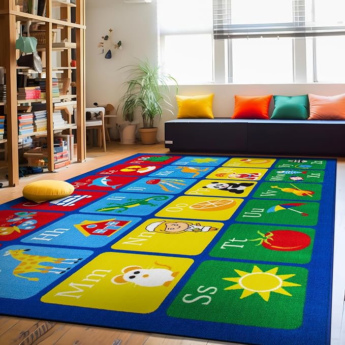 Rugshop Kids Alphabet Educational Learning High Traffic Living Room, Home - Image 8