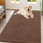 Smiry Dog Door Mat for Muddy Paws 47x32, Absorbent Dirt Trapper, Non-Slip by Smiry