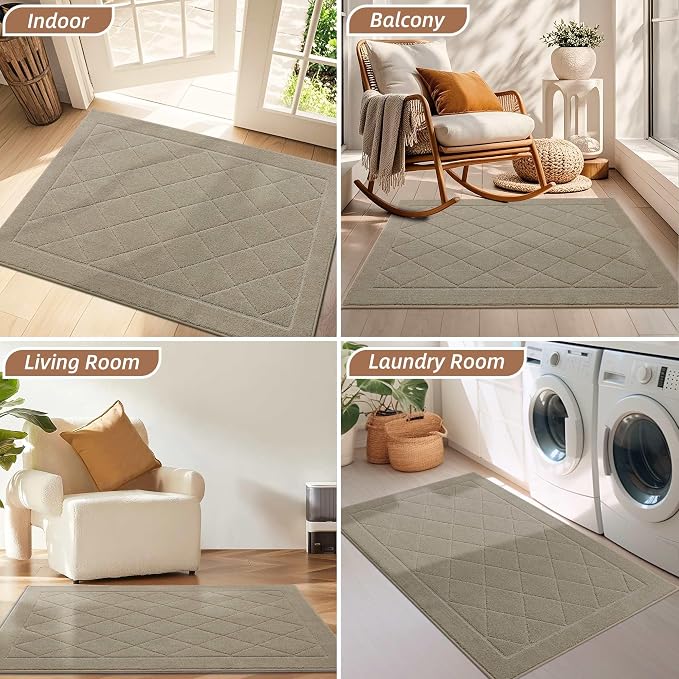 BEQHAUSE Dirt Trapper Door Mat 24" x 36", Doormat Non-Slip Entryway Rugs - Image 8